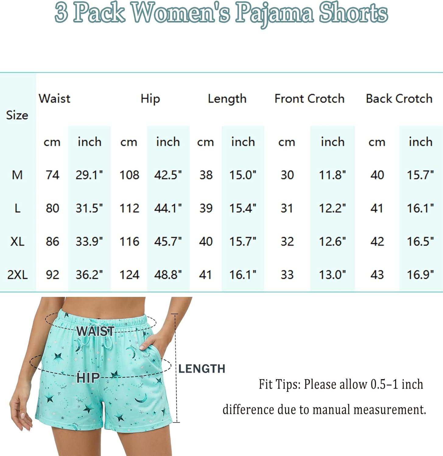 imageENJOYNIGHT Womens Pajama Shorts 3 Pack Soft Lounge Sleep Bottoms Drawstring Waist with PocketsHeartgreypurple