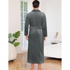 ENJOYNIGHT Mens Plush Fleece Robe Cozy Warm Bathrobe with Pockets(Dark-gr)