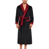 ENJOYNIGHT Mens Plush Fleece Robe Cozy Warm Bathrobe with Pockets(B-red)