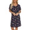 ENJOYNIGHT Womens Nightgown Cotton Sleep Shirt Short Sleeve Nightshirt(Black Flying)