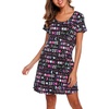 ENJOYNIGHT Womens Nightgown Cotton Sleep Shirt Short Sleeve Nightshirt(Black Letter)