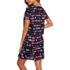 ENJOYNIGHT Womens Nightgown Cotton Sleep Shirt Short Sleeve Nightshirt(Black Letter)