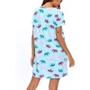 ENJOYNIGHT Womens Nightgown Cotton Sleep Shirt Short Sleeve Nightshirt(Blue Elephant)