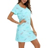 ENJOYNIGHT Womens Nightgown Cotton Sleep Shirt Short Sleeve Nightshirt(Blue Flying)