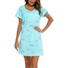 ENJOYNIGHT Womens Nightgown Cotton Sleep Shirt Short Sleeve Nightshirt(Blue Flying)