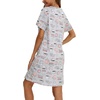 ENJOYNIGHT Womens Nightgown Cotton Sleep Shirt Short Sleeve Nightshirt(Coffee Cup)