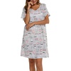 ENJOYNIGHT Womens Nightgown Cotton Sleep Shirt Short Sleeve Nightshirt(Coffee Cup)