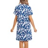 ENJOYNIGHT Womens Nightgown Cotton Sleep Shirt Short Sleeve Nightshirt(Dark Blue Flower)