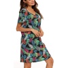 ENJOYNIGHT Womens Nightgown Cotton Sleep Shirt Short Sleeve Nightshirt(Feather1)