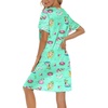 ENJOYNIGHT Womens Nightgown Cotton Sleep Shirt Short Sleeve Nightshirt(Green Colors)