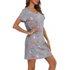 ENJOYNIGHT Womens Nightgown Cotton Sleep Shirt Short Sleeve Nightshirt(Grey Cat)