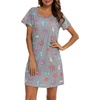 ENJOYNIGHT Womens Nightgown Cotton Sleep Shirt Short Sleeve Nightshirt(Grey Cat)