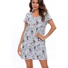 ENJOYNIGHT Womens Nightgown Cotton Sleep Shirt Short Sleeve Nightshirt(Grey Dog)