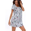ENJOYNIGHT Womens Nightgown Cotton Sleep Shirt Short Sleeve Nightshirt(Grey Dog)