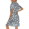 ENJOYNIGHT Womens Nightgown Cotton Sleep Shirt Short Sleeve Nightshirt(Grey Penguin)