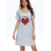 ENJOYNIGHT Womens Nightgown Cotton Sleep Shirt Short Sleeve Nightshirt(Grey Super)