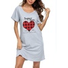 ENJOYNIGHT Womens Nightgown Cotton Sleep Shirt Short Sleeve Nightshirt(Grey Super)