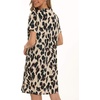ENJOYNIGHT Womens Nightgown Cotton Sleep Shirt Short Sleeve Nightshirt(Light Leopard)