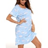 ENJOYNIGHT Womens Nightgown Cotton Sleep Shirt Short Sleeve Nightshirt(Moon)