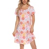 ENJOYNIGHT Womens Nightgown Cotton Sleep Shirt Short Sleeve Nightshirt(Pink Flower)