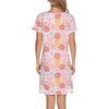 ENJOYNIGHT Womens Nightgown Cotton Sleep Shirt Short Sleeve Nightshirt(Pink Flower)