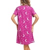 ENJOYNIGHT Womens Nightgown Cotton Sleep Shirt Short Sleeve Nightshirt(Rose Moon)