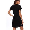 ENJOYNIGHT Womens Nightgown Cotton Sleep Shirt Short Sleeve Nightshirt(Solid Black)