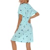 ENJOYNIGHT Womens Nightgown Cotton Sleep Shirt Short Sleeve Nightshirt(Star)