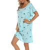 ENJOYNIGHT Womens Nightgown Cotton Sleep Shirt Short Sleeve Nightshirt(Star)