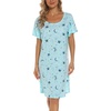 ENJOYNIGHT Womens Nightgown Cotton Sleep Shirt Short Sleeve Nightshirt(Star)