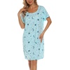 ENJOYNIGHT Womens Nightgown Cotton Sleep Shirt Short Sleeve Nightshirt(Star)