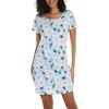 ENJOYNIGHT Womens Nightgown Cotton Sleep Shirt Short Sleeve Nightshirt(White Flower)