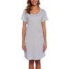 ENJOYNIGHT Womens Nightgown Cotton Sleep Shirt Short Sleeve Nightshirt(White Line)