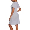 ENJOYNIGHT Womens Nightgown Cotton Sleep Shirt Short Sleeve Nightshirt(White Line)