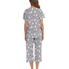 ENJOYNIGHT Womens Pajama Set Cotton Summer Pj Top with Capri Pant Sleepwear(Grey Penguin)