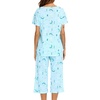 ENJOYNIGHT Womens Pajama Set Cotton Summer Pj Top with Capri Pant Sleepwear(Moon)