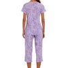 ENJOYNIGHT Womens Pajama Set Cotton Summer Pj Top with Capri Pant Sleepwear(Pu)