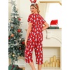 ENJOYNIGHT Womens Pajama Set Cotton Summer Pj Top with Capri Pant Sleepwear(Red Penguin)