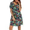 ENJOYNIGHT Womens Nightgown Cotton Sleep Shirt Short Sleeve Nightshirt(Feather1)