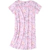 ENJOYNIGHT Womens Nightgown Cotton Sleep Shirt Short Sleeve Nightshirt(Pink)
