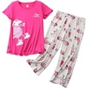 ENJOYNIGHT Womens Pajama Set Cotton Summer Pj Top with Capri Pant Sleepwear(Red Sheep)