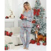 ENJOYNIGHT Womens Cotton Flannel Pajamas Set Plaid Button Pjs Long Sleeve(Grey Cat)
