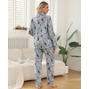 ENJOYNIGHT Womens Cotton Flannel Pajamas Set Plaid Button Pjs Long Sleeve(Grey Dog)