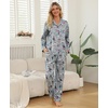 ENJOYNIGHT Womens Cotton Flannel Pajamas Set Plaid Button Pjs Long Sleeve(Grey Dog)
