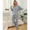 ENJOYNIGHT Womens Cotton Flannel Pajamas Set Plaid Button Pjs Long Sleeve(Grey Dog)