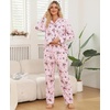 ENJOYNIGHT Womens Cotton Flannel Pajamas Set Plaid Button Pjs Long Sleeve(Pink Floral)