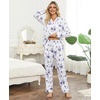 ENJOYNIGHT Womens Cotton Flannel Pajamas Set Plaid Button Pjs Long Sleeve(Purple Floral)