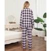 ENJOYNIGHT Womens Cotton Flannel Pajamas Set Plaid Button Pjs Long Sleeve(Purple Plaid)