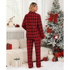 ENJOYNIGHT Womens Cotton Flannel Pajamas Set Plaid Button Pjs Long Sleeve(Red Plaid)
