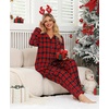 ENJOYNIGHT Womens Cotton Flannel Pajamas Set Plaid Button Pjs Long Sleeve(Red Plaid)